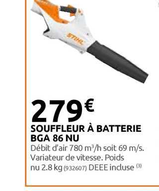 souffleur à batterie bga 86 nu