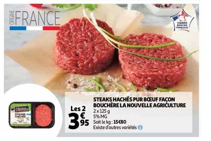 steaks hachés pur boeuf façon bouchère la nouvelle agriculture