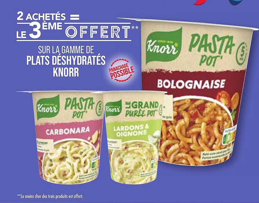 sur la gamme de plats déshydrates knorr