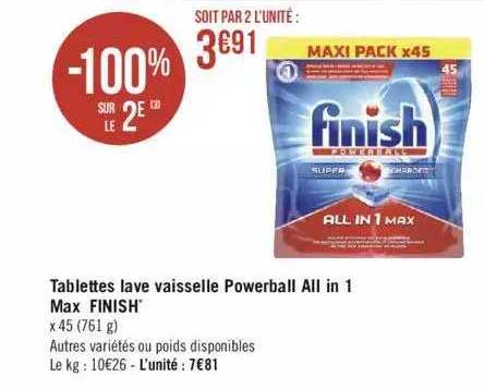 tablette lave vaisselle powerball all in 1 max finish