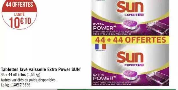 tablettes lave vaisselle extra power sun