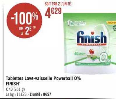 tablettes lave-vaisselle powerball 0% finish