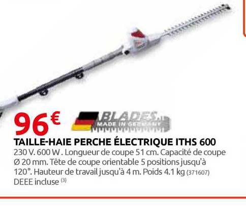 taille-haie perche électrique iths 600 blades