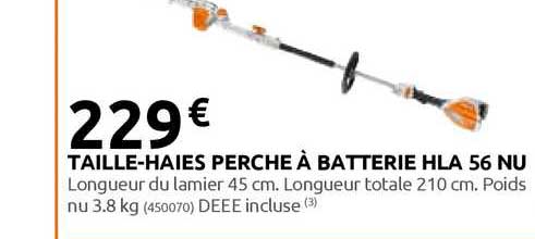 taille-haies perche à batterie hla 56 nu