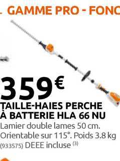 taille-haies perche à batteries hla 66 nu