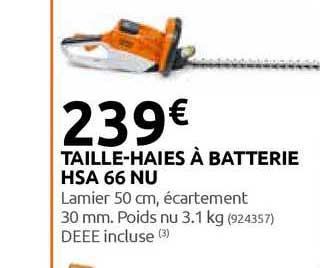 tailles-haies à batterie hsa 66 nu