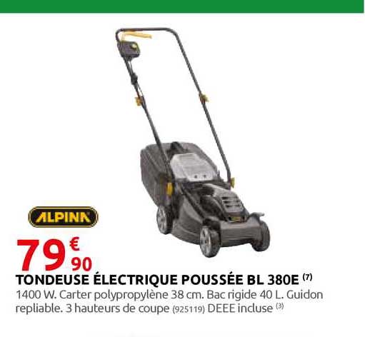 tondeuse électrique poussée bl 380e alpina