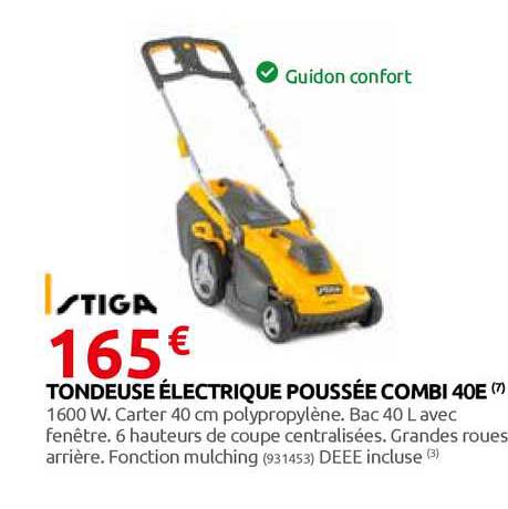 tondeuse électrique poussée combi 40e stiga