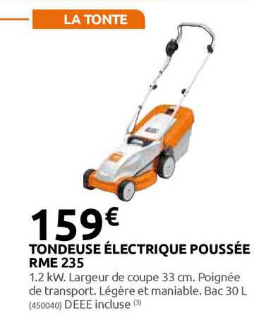 tondeuse électrique poussée rme 235