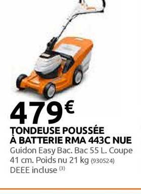tondeuse poussée à batterie rma 443c nue