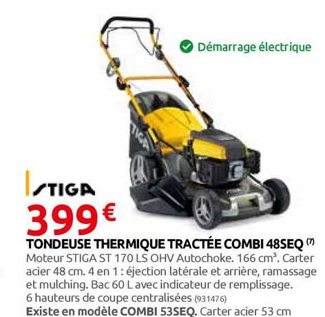 Tondeuse Thermique Tractée Combi 48seq Stiga