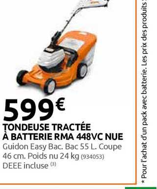 tondeuse tractée à batterie rma 448vc nue