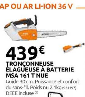 tronçonneuse élagueuse à batterie msa 161 t nue
