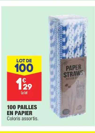 100 Pailles En Papier