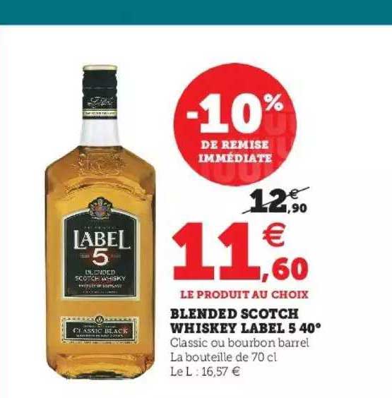 Blended Scotch Whiskey Label 5 40°