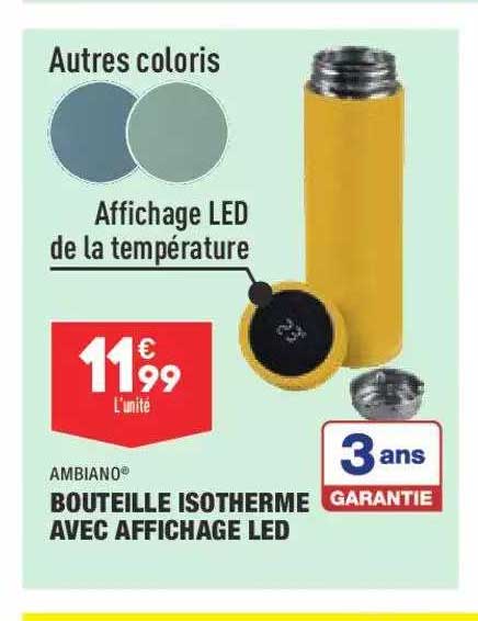 bouteille isotherme avec affichage led ambiano