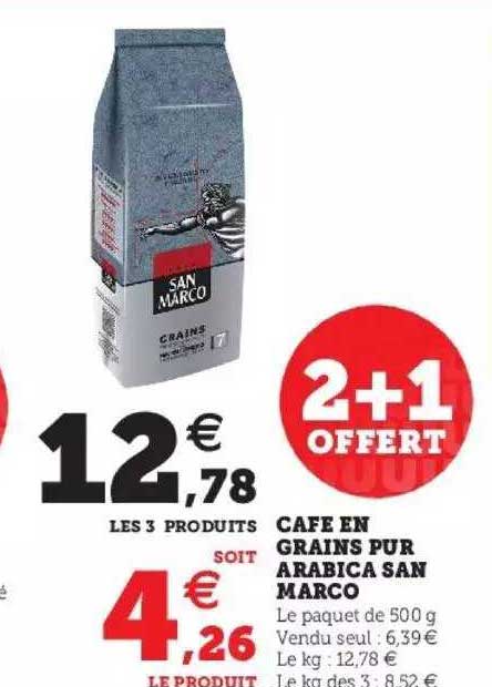 café en grains pur arabica san marco