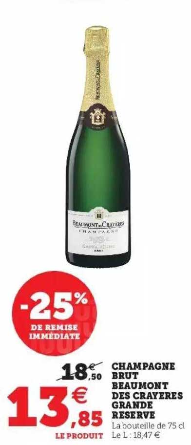 champagne brut beaumont des crayères grande réserve