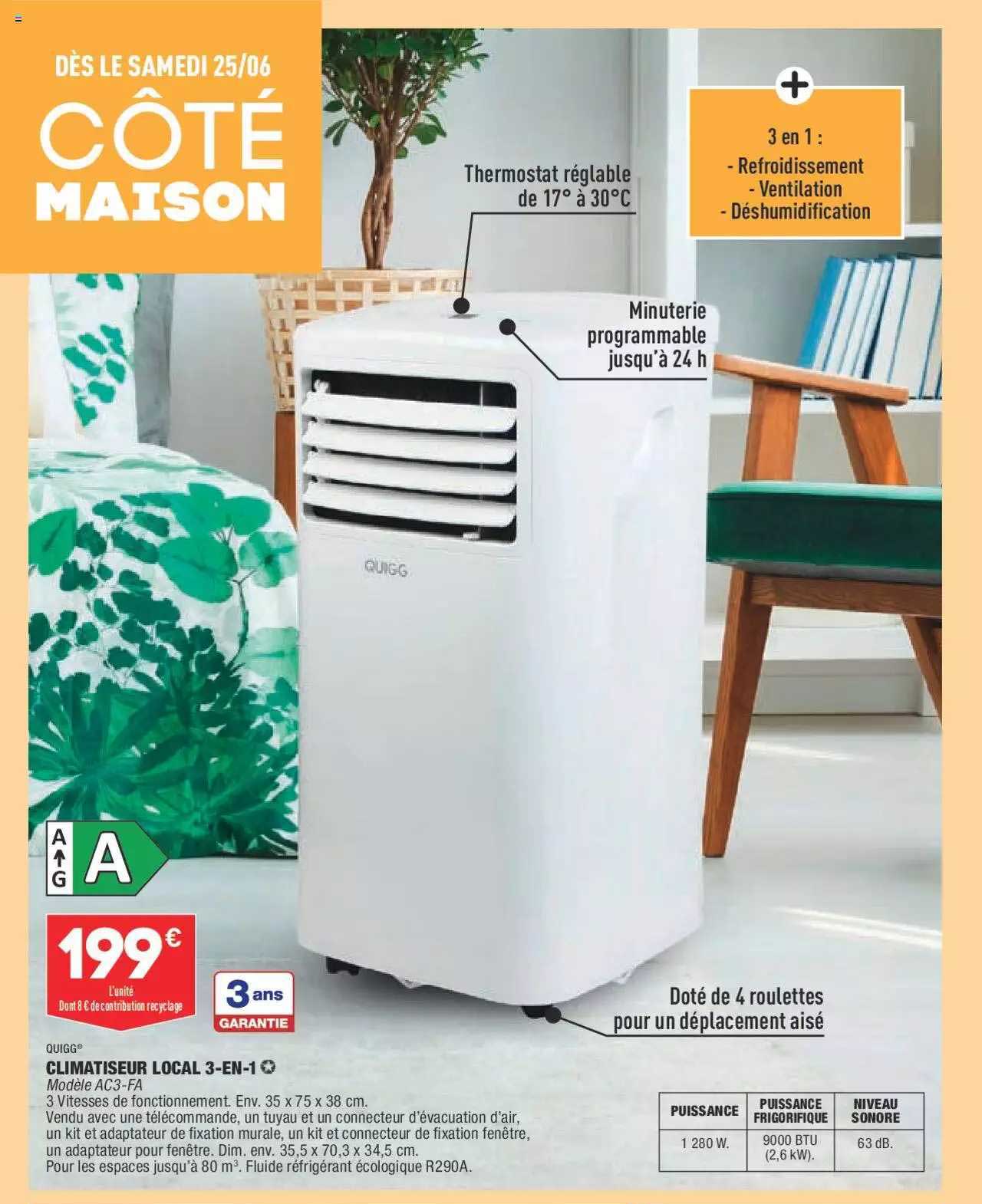 Climatiseur Local 3-en-1 Quigg