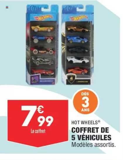 coffret de 5 véhicules hot wheels