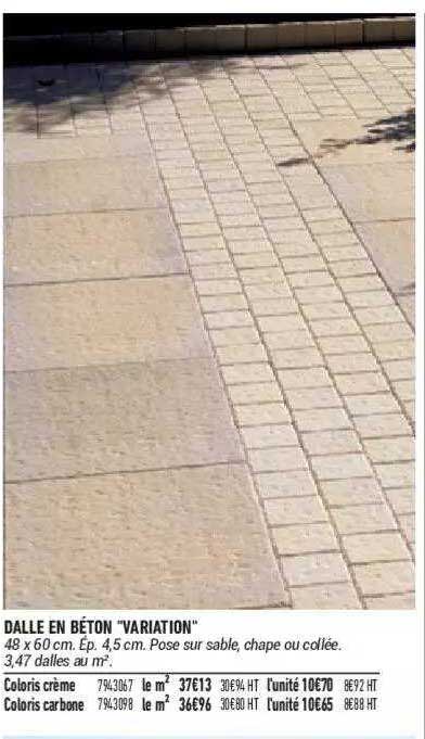 dalle en béton "variation"