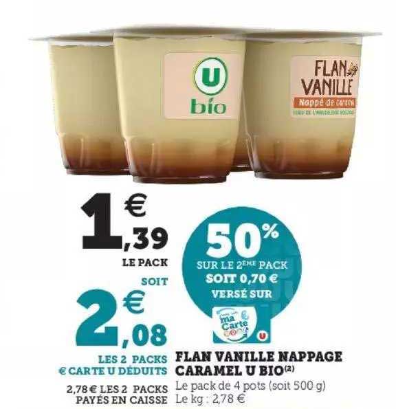 Flan Vanille Nappage Caramel U Bio