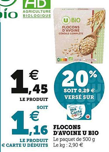 flocons d'avoine u bio