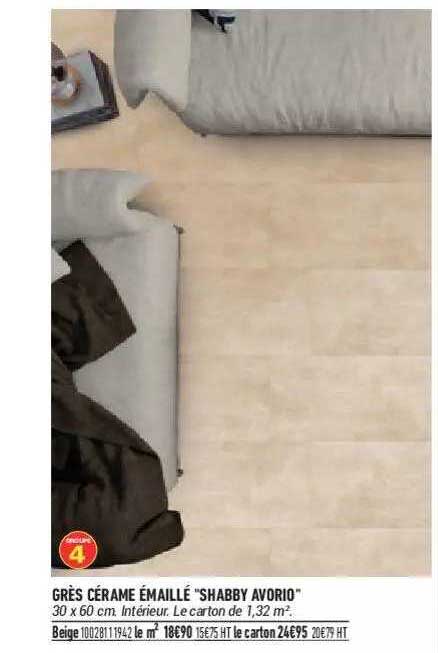 grès cérame émaillé "shabby avorio"