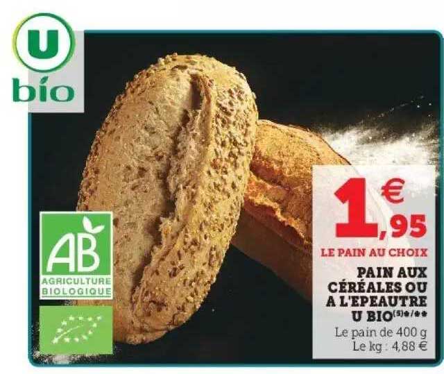 pain aux céréales ou à l'epeautre u bio