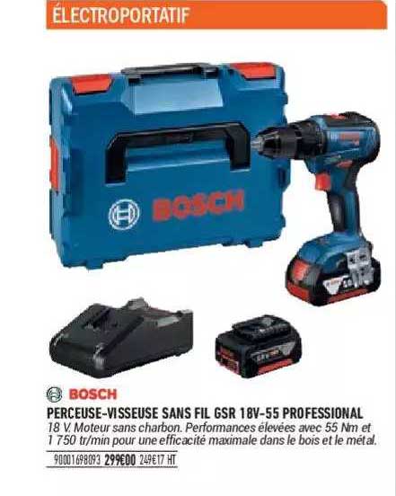 Perceuse-visseuse Sans Fil Gsr 18 V-55 Professional Bosch