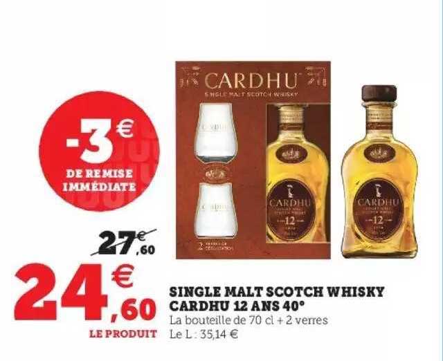 single malt scotch whisky cardhu 12 ans 40°