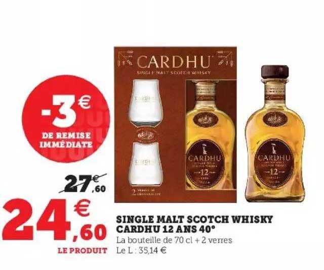 single malt scotch whisky cardhu 12  ans 40°