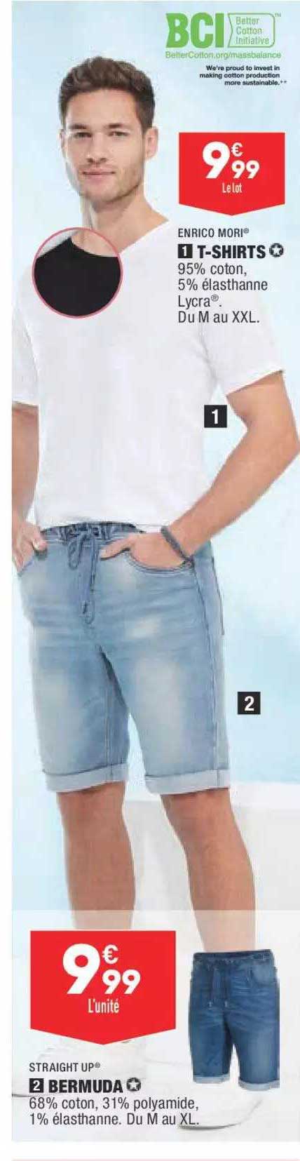 t-shirts enrico mori, bermuda straight up