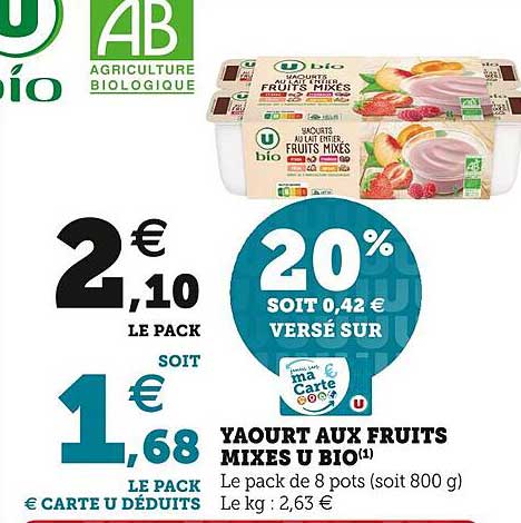 Yaourt Aux Fruits Mixes U Bio