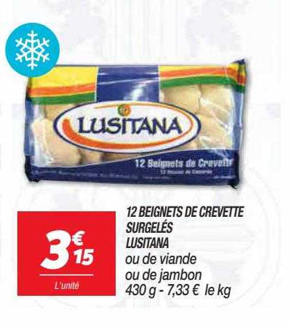 12 beignets de crevette surgelés lusitana