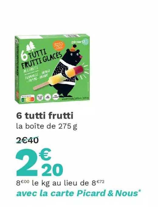 6 tutti frutti