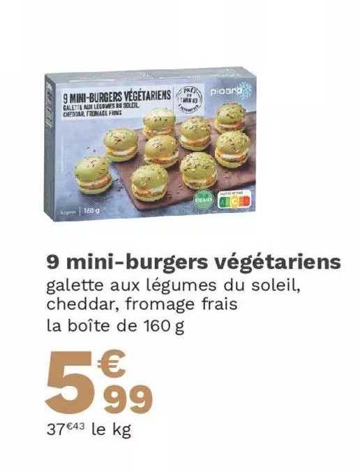 9 mini-burgers végétariens