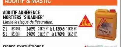additif adhérence mortiers "sikadher"