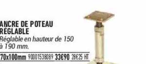 ancre de poteau réglable