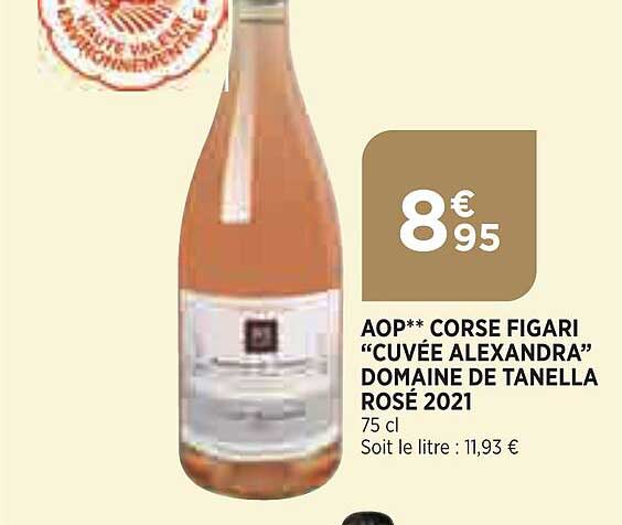 aop corse figari "cuvée alexandra" domaine de tanella rosé 2021