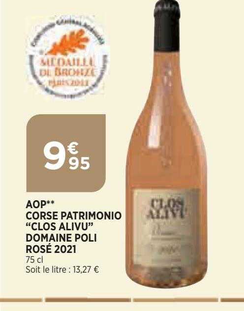 aop corse patrimonio "clos alivu" domaine poli rosé 2021