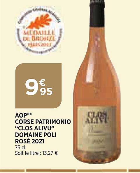 aop corse patrimonio "clos alivu" domaine poli rosé 2021