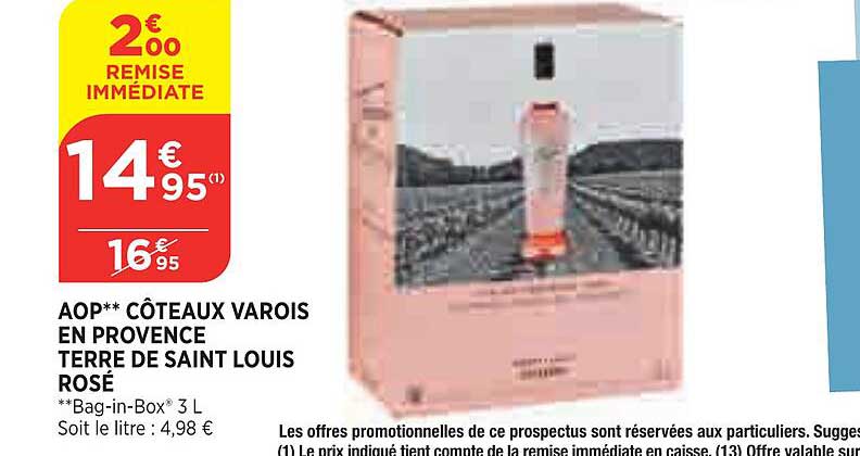 aop côteaux varois en  provence terre de saint louis rosé