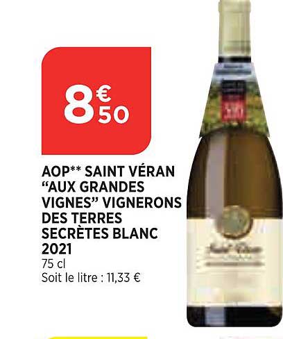 aop saint véran "aux grandes vignes" vignerons des terres secrètes blanc 2021
