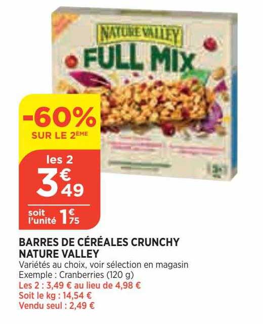 barres de céréales crunchy nature valley