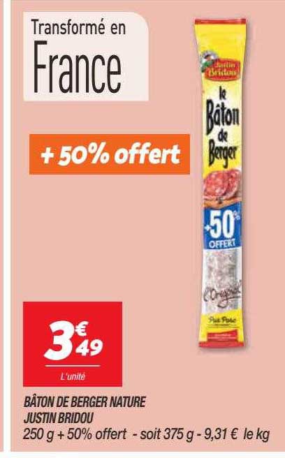 bâton de berger nature justin bridou