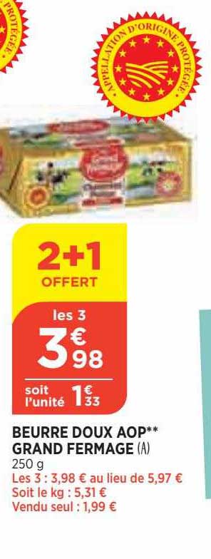 beurre doux aop grand fermage