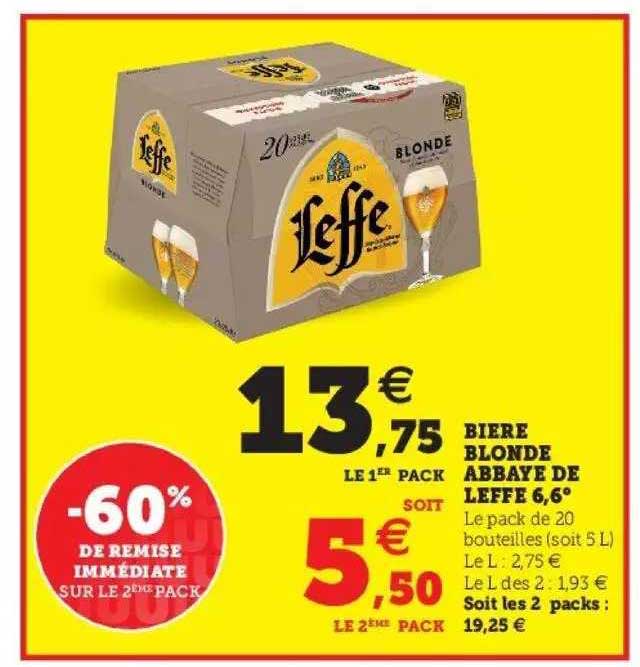 Bière Blonde Abbaye De Leffe 6,6°