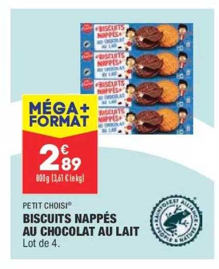 biscuits nappés au chocolat au lait petit choisi