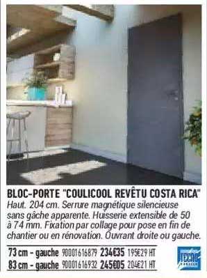 bloc-porte "coulicool revêtu costa rica"